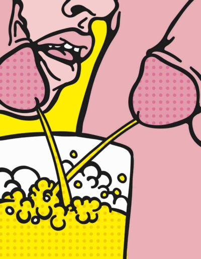 Drummer Mag Pop Art Illustration 2 Men Pissing