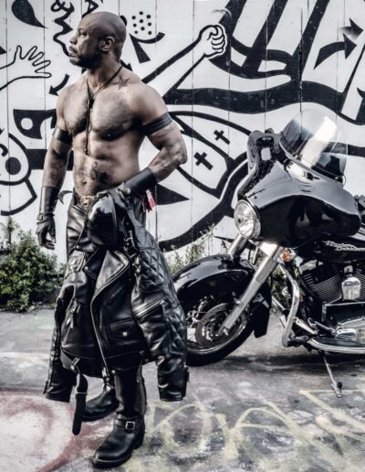 Drummer Mac Pic Of Black Leatherman Biker
