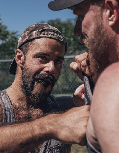 Drummer Magazine Photo of Hairy Bearded Cigar Men