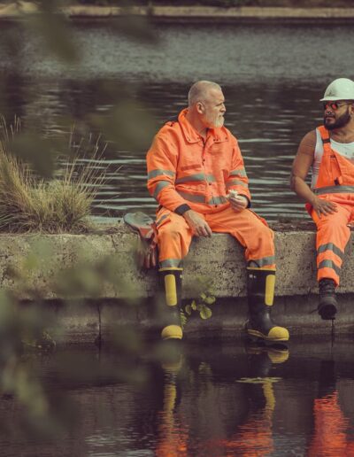 Drummer Mag Pic Of River Dam Construction Workers