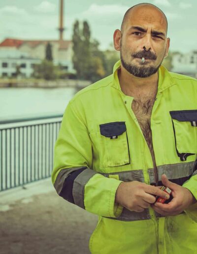 Drummer Mac Pic Construction Guy In Work Gear