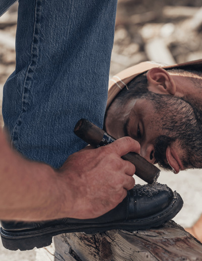 Drummer Mag Man Licking Cigar Ash Off Boot