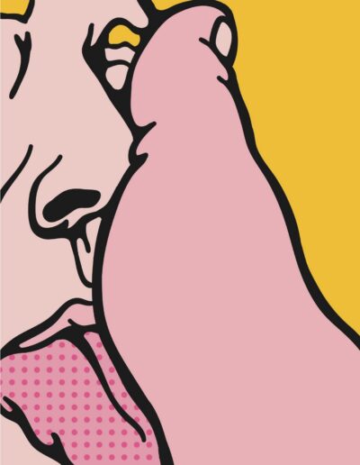Drummer Mag Foot Licking Pop Art Illustration