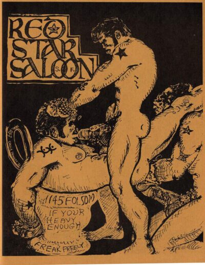 Drummer Mag Vintage SF Gay Bar Red Star Saloon Sketch By Chuck
